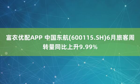 富农优配APP 中国东航(600115.SH)6月旅客周转量同比上升9.99%
