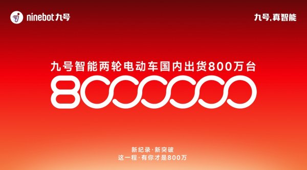 中金汇融 九号电动车国内出货突破800万台&#32;再次刷新行业增长纪录